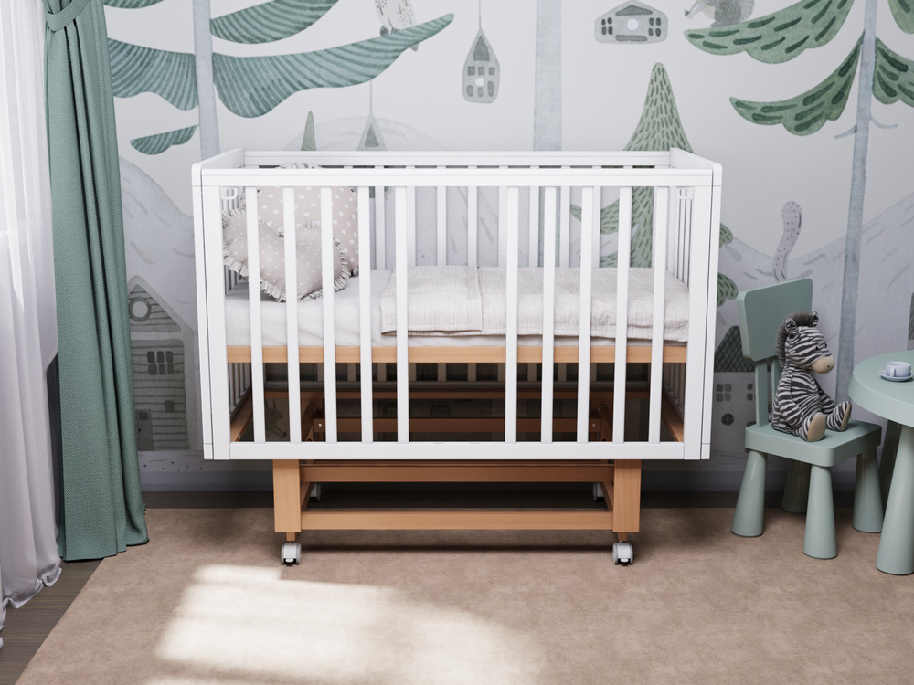 Кровать Incanto Papi продольный маятник цвет белый/бук