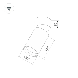 Светильник SP-POLO-SURFACE-FLAP-R65-8W Warm3000 (BK-BK, 40 deg) (Arlight, IP20 Металл, 5 лет) 027530