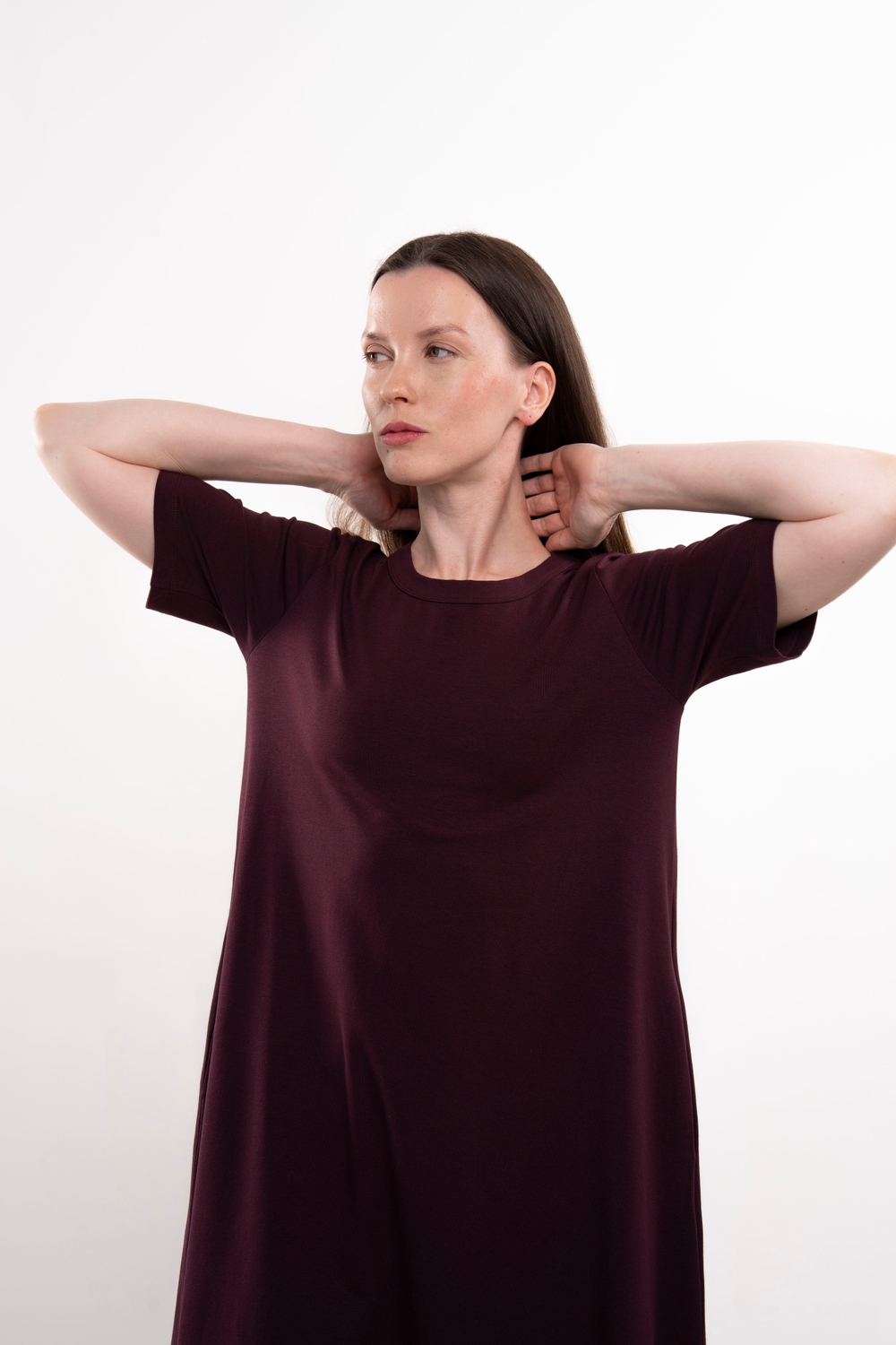 Длинное свободное платье с карманами | + цвета