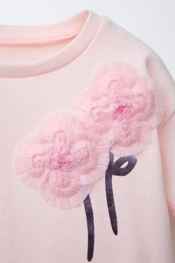 ZARA ФУТБОЛКА С КОНТРАСТНЫМИ ЦВЕТАМИ, РОЗОВЫЙ