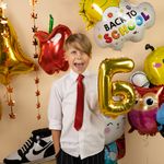 Шар с клапаном (16''/41 см) Мини-буква, Б, Золото, 1 шт. в уп.