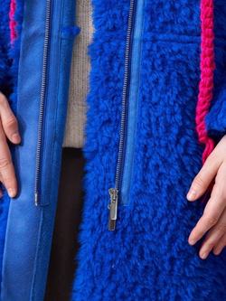 Шуба женская чебурашка из шерсти тедди, SilverFox (арт. S969cb)