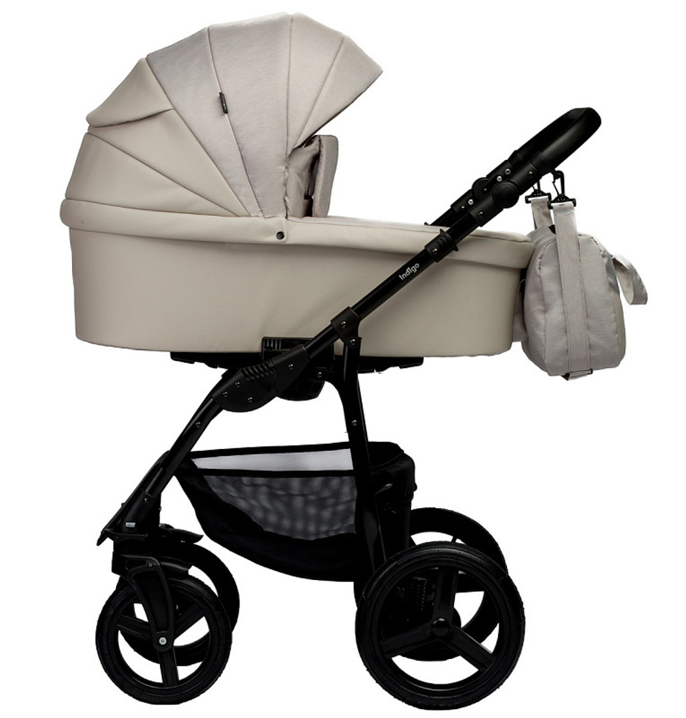 Детская коляска Indigo Impulse Eco 2 в 1 Ie02 бежевая кожа/бежевый