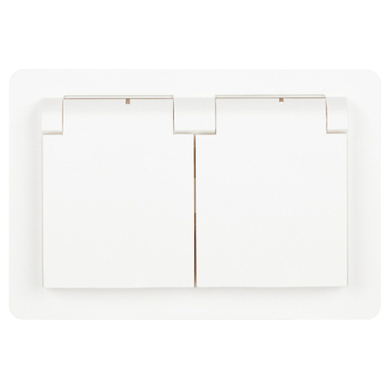 Розетка Intro Style 7-207-01 с заземлением 2P+E Schuko с крышкой шторками 16А-250В IP20 СУ белый