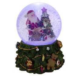 GAEM Фигурка декор в стекл шаре "Дед Мороз" ( подсв, муз, вьюга, AAAх3 н/п), D 10 см, L11 W11 H15 см