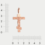 Крест женский православный из розового золота 585 пробы без вставок (арт. 700657-1000)