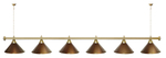 Лампа STARTBILLIARDS 6 пл. (плафоны золотые,штанга золотая,фурнитура золото)