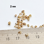 Шапочки для кримпов (обжимные бусины), цвет золото, размер 2 мм, цена за 10 шт