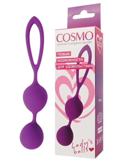 Вагинальные шарики Cosmo фиолетовые 17 см