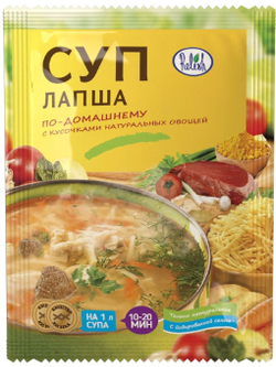 Суп быстрого приготовления "Relish", лапша домашняя 60 гр. 4 шт.