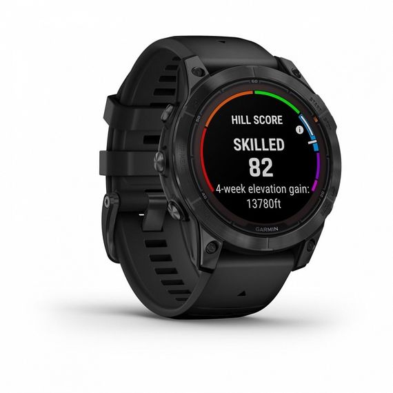 Умные часы Garmin Fenix 7 Pro Solar Edition серый с черным ремешком