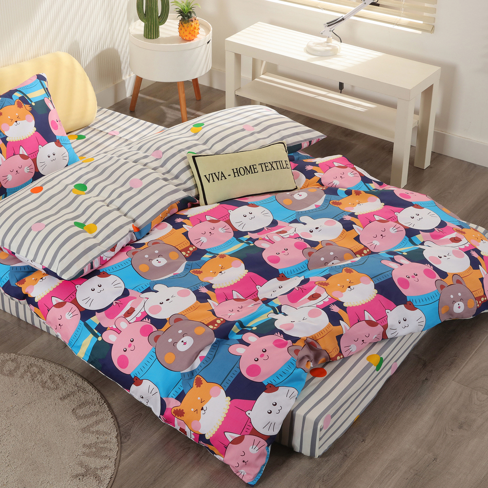 Комплект постельного белья на резинке Сатин Люкс KIDS 100% хлопок CDKR044