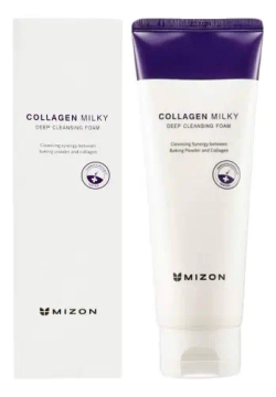 MIZON Глубокоочищающая пенка для умывания с коллагеном - COLLAGEN MILKY DEEP CLEANSING FOAM ,150мл