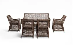 "Асти" лаунж-зона из искусственного ротанга на 6 персоны, цвет коричневый