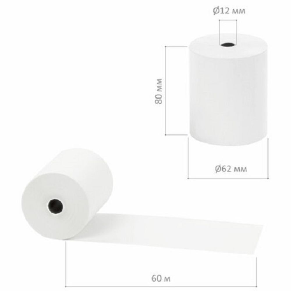 Чековая лента 80*80*12мм, термо, Brauberg