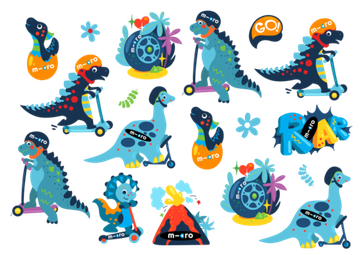 Стикерпак Micro на самокат - Cкутерзавры 15 шт