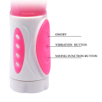 Розовый тройной вибратор-ротатор 22,3см с анальным и клиторальным стимулятором Baile Pretty Bunny Triple Rotating Vibrator BW-065005