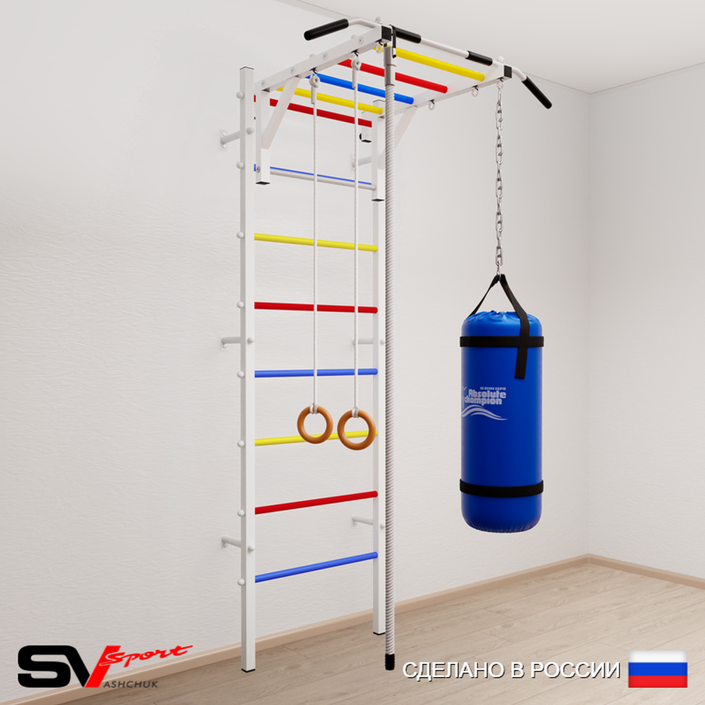 Шведская стенка Sv Sport 5331 (Турник рукоход/Канат/Кольца/Цепь/Мешок 15кг)
