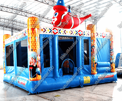 Коммерческий надувной батут "Рыбка-клоун" 5*5*5 м