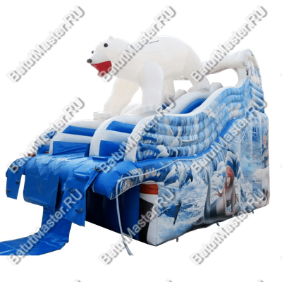 Надувная водная горка для бассейна «Мишка на севере», 8*4*5,5 м