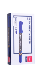 Маркер перманентный 0.5-1.0 Deli Mate двойной пишущий наконечник синий EU10430