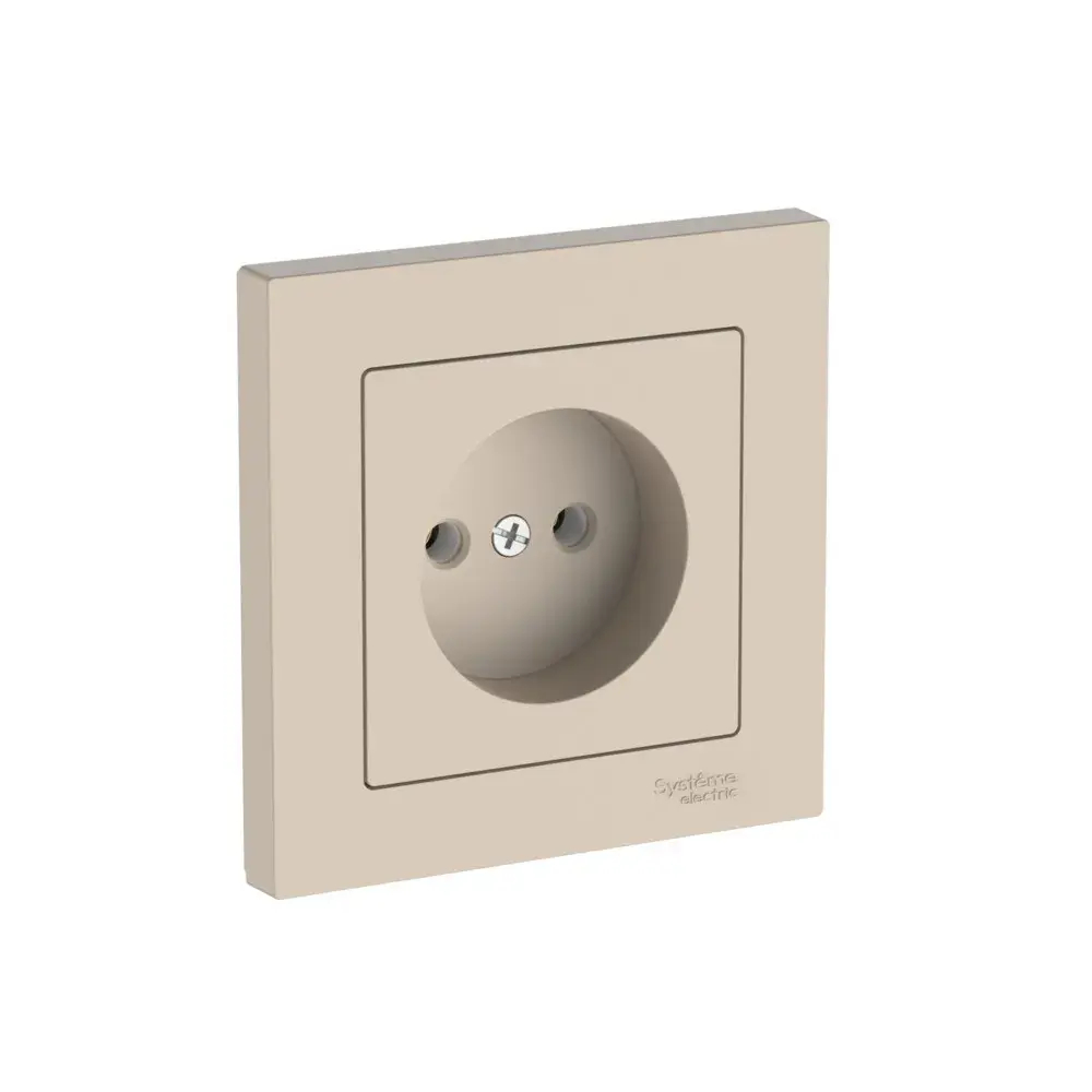 ATLASDESIGN РОЗЕТКА без заземления без шторок, 16А, в сборе, быстрозажим. клем., ПЕСОЧНЫЙ