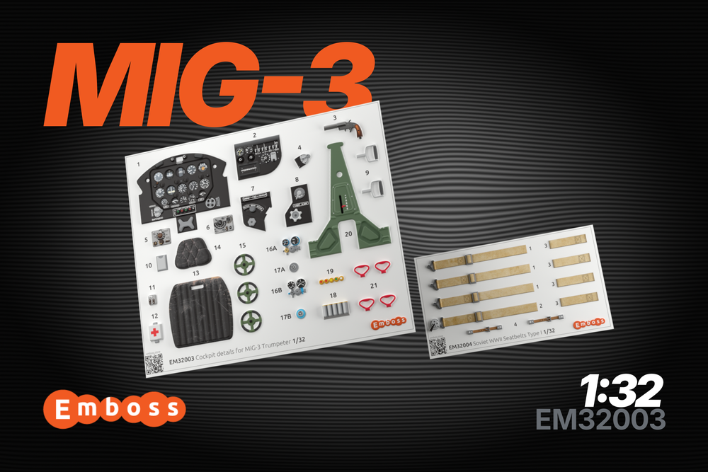 MiG-3 Cockpit details for Trumpeter 1:32 (3D decal)