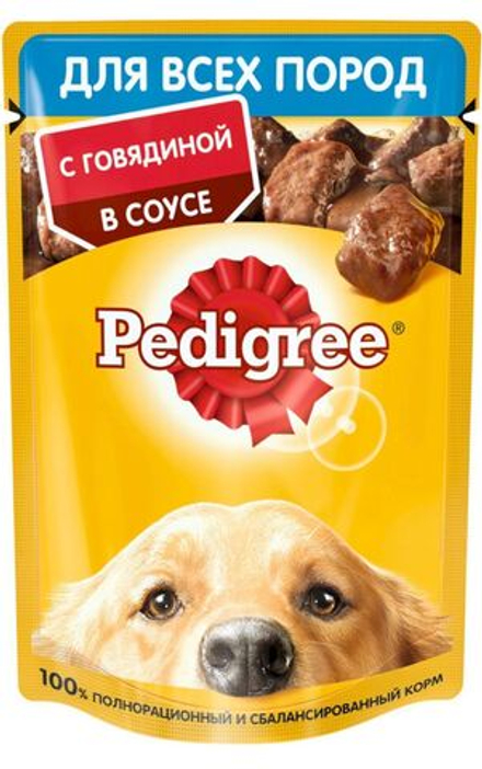 Влажный корм Pedigree для собак говядина в соусе 85 г