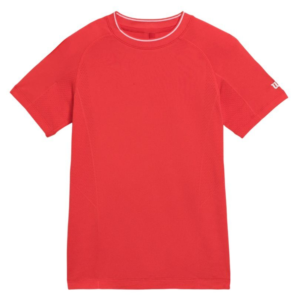 Детская теннисная футболка Wilson Kids Team Seamless Crew - Red