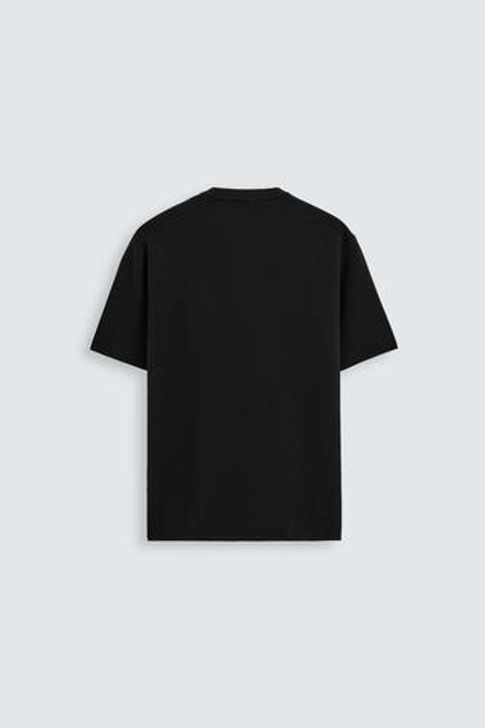 ZARA ФУТБОЛКА RELAXED FIT, ЧЕРНЫЙ