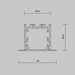 Алюминиевый профиль Maytoni встраиваемый с накладным фланцем 50x35 (Черный, 2 м), ALM-5035T-B-2M 632012