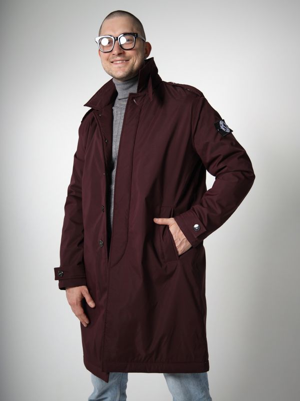 Тренч утепленный с меховым подкладом