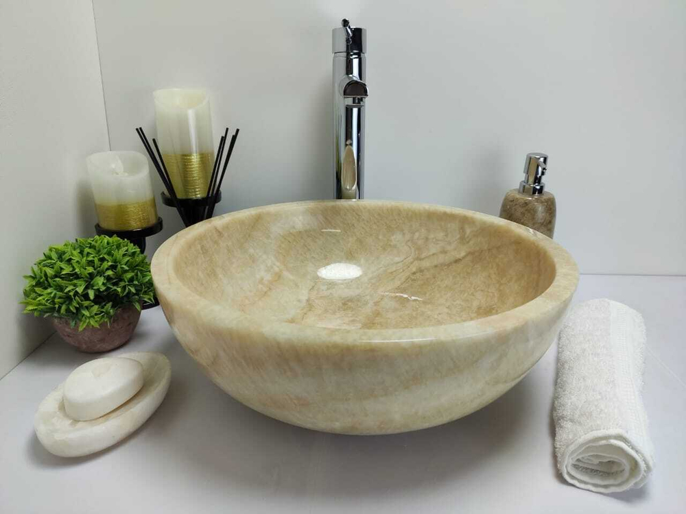 Раковина из оникса Bowl Yellow TinLip BO-60323 40*40*15