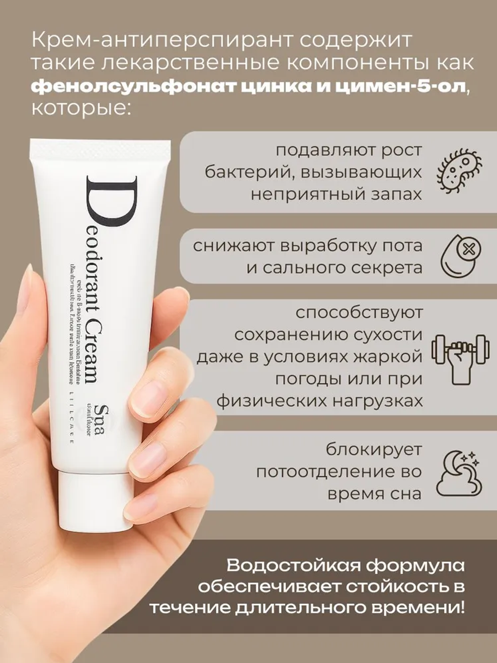 Крем-антиперспирант “Блокатор пота и запаха” Spa Treatment Deodorant Cream N