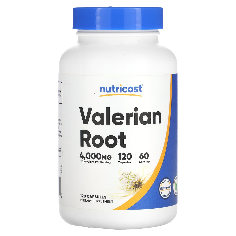 Nutricost, Корень валерианы, 120 капсул (2000 мг в каждой капсуле)