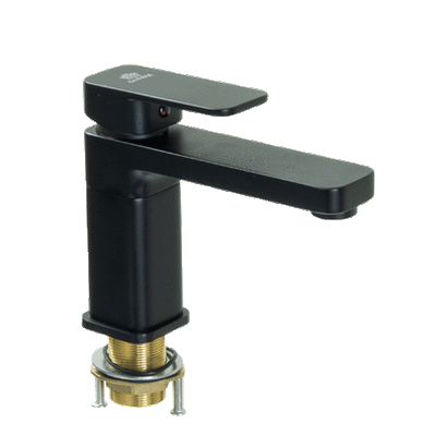 12012-C Смеситель для умывальника  (ЧЕРНЫЙ)  GANZER  (10/1шт)