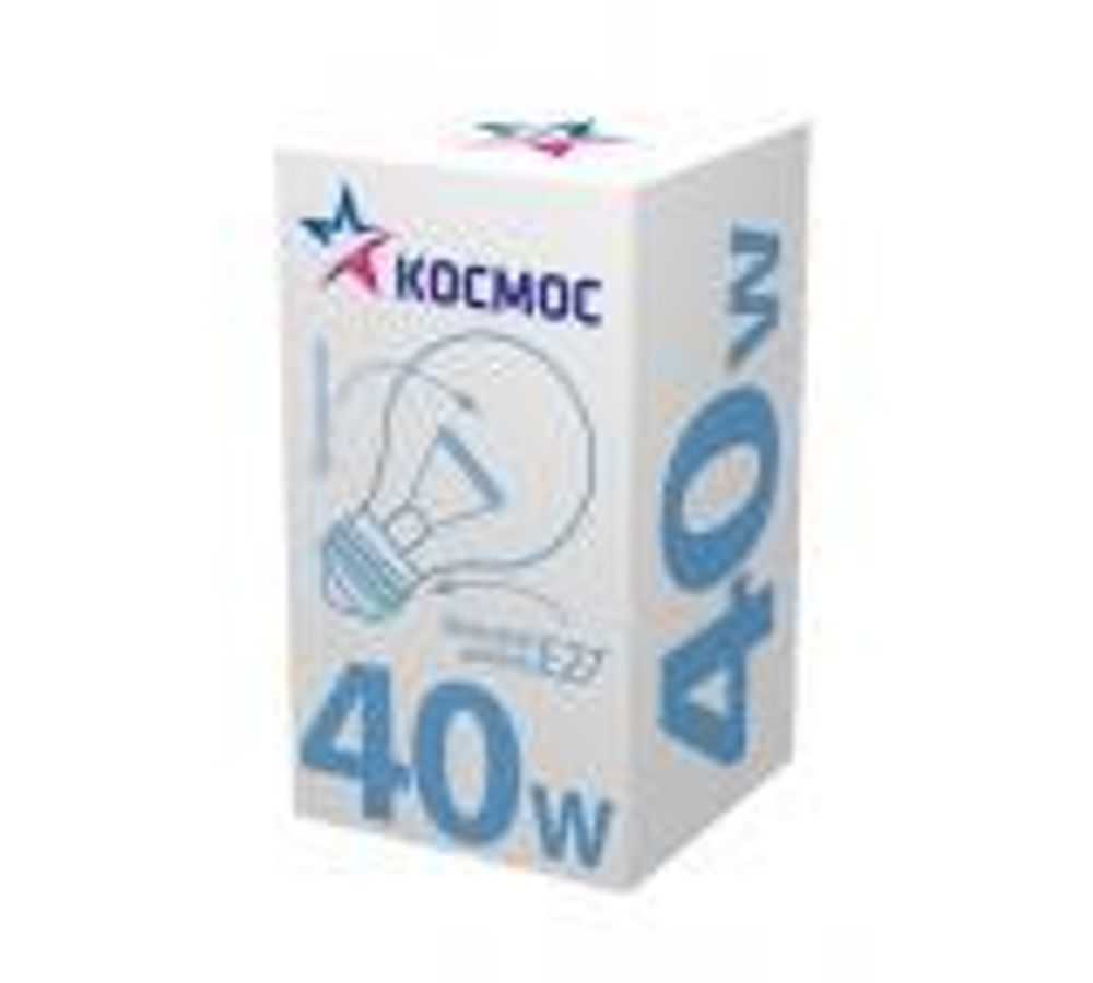 Лампа накаливания 60W "Космос" 10шт прозрачная