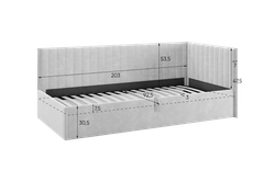 Кровать тахта с подъемным механизмом Твикс 900*2000 (велюр) МФ Мебельсон, г. Ижевск