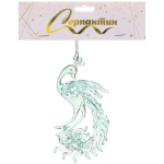 Подвеска «Сказочный павлин» 5*15,5 см, Зелёный