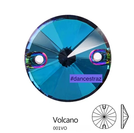 Стразы пришивные, Rivoli, Volcano, 001VO, 12mm, (40 ea/pkg), 5A+best, (F2)