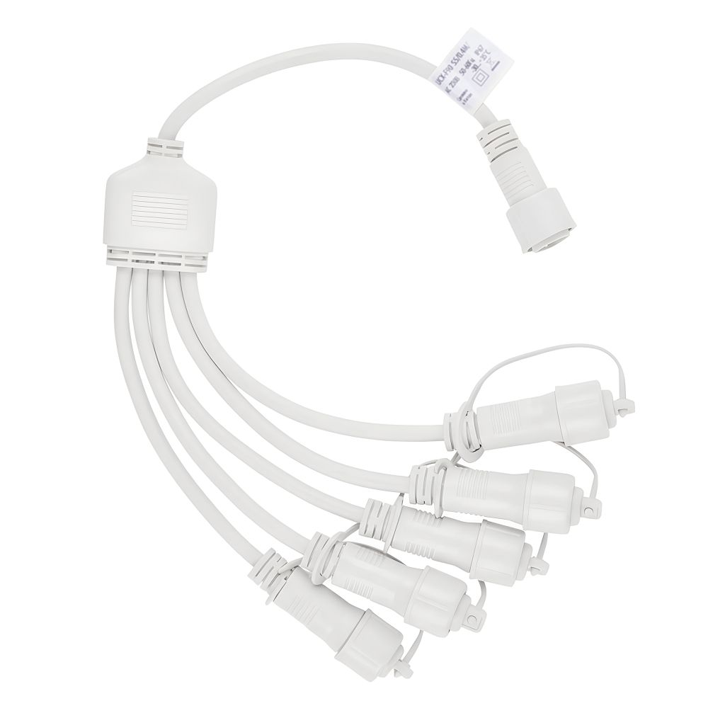 UCX-F90 S5-0.4M-WH Провод-разветвитель для гирлянд серии F90PRO. 0.4м. 5 выходов. Статика-мерцание. IP67. Белый. ТМ Uniel