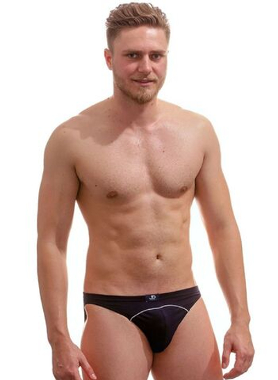 Мужские трусы-слипы с контрастной окантовкой (Размер: S) (Цвет: темно-синий)