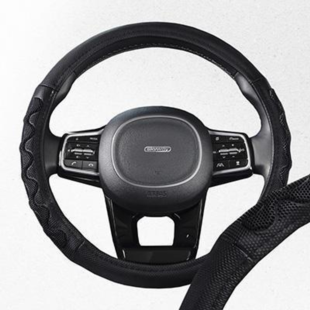 Оплетка руля M Skyway Eco Racer-2 экокожа черно-серая
