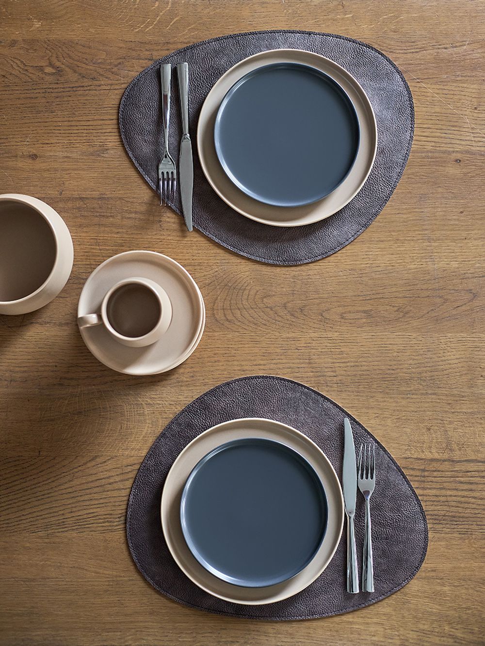 Набор из 2-х двухсторонних сервировочных салфеток Drop, 33х41 см, шоколадный/бежевый