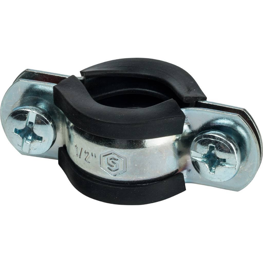 Хомут для труб, комплект: хомут+шпилька шуруп +дюбель пластиковый   1/2"(20-24)