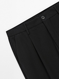 Massimo Dutti Брюки свободного кроя в тонкую полоску, черный