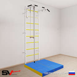 Шведская стенка Sv Sport 5154 (Турник стандарт/Канат/Трапеция/Мат 1м)