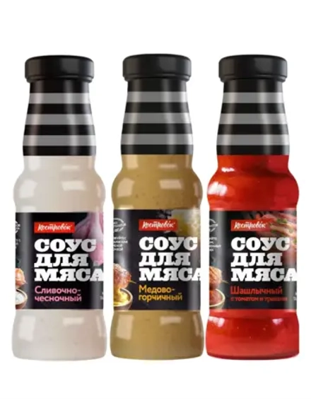 Соусы Сливочно-чесночный, Медово-горчичный, Шашлычный 3 шт