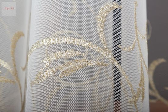 Микросетка с вышивкой Вензель-2 (золото)