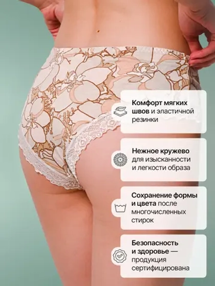 Трусы слипы с кружевом